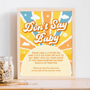 Hier kommt die Sun Baby Dusche Don't Say Baby Game Poster