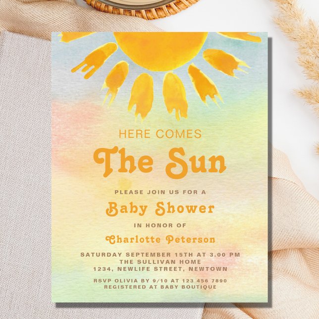 Hier kommt die Sun Baby Dusche Einladung (Von Creator hochgeladen)