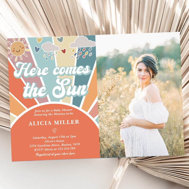 Hier kommt die Sun Baby Dusche mit dem gedämpften  Einladung (Von Creator hochgeladen)