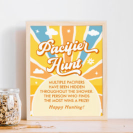 Hier kommt die Sun Baby Shower Schnuller Hunt Poster