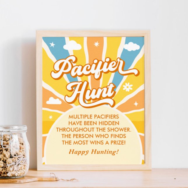 Hier kommt die Sun Baby Shower Schnuller Hunt Poster (Von Creator hochgeladen)