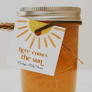 Hier kommt die Sun Boy Baby Dusche Geschenkanhänger
