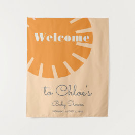 Hier kommt die Sun Retro Baby Dusche Wandteppich