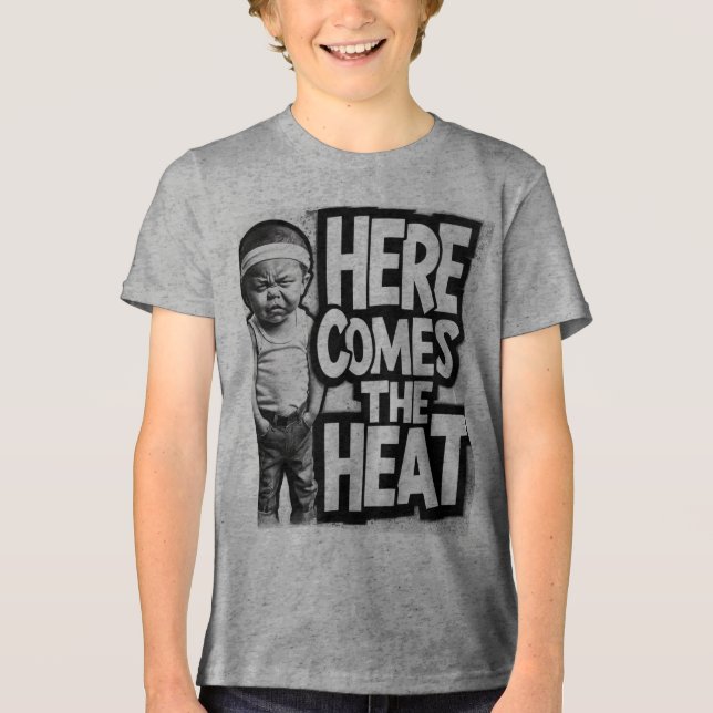 HIER KOMMT DIE WÄRME Tri-Blend SHIRT (Vorderseite)