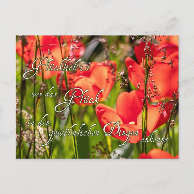 Hier kommt ganz gemein Glück für Dich! Postkarte (Vorderseite)