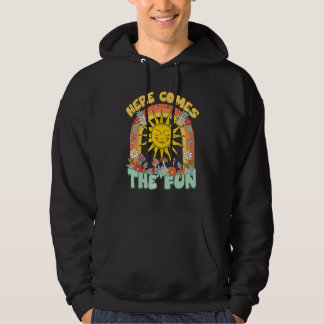 Hier kommt lustige Brautjungfer Retro 70er Jungges Hoodie