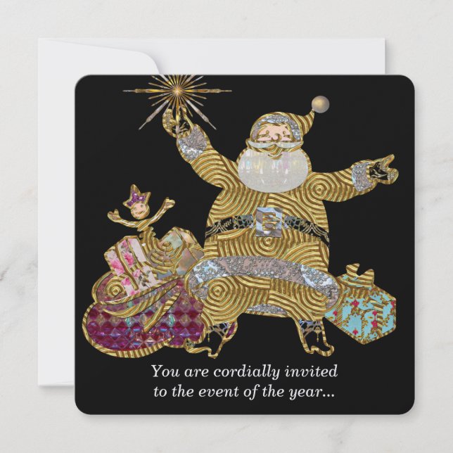 Hier kommt Santa Elegante Weihnachten Einladung (Vorderseite)