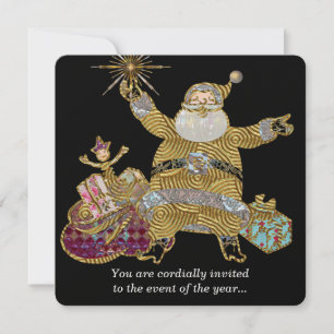 Hier kommt Santa Elegante Weihnachten Einladung