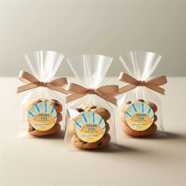 Hier kommt Son Blue Sunshine Baby Dusche Danke Runder Aufkleber