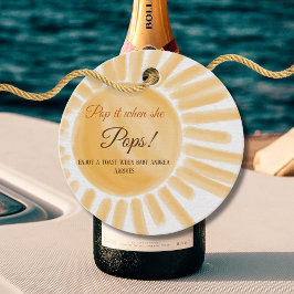 Hier kommt Sonnenschein Ray Yellow Baby Dusche Pop Geschenkanhänger