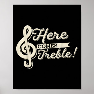 Hier kommt Treble Funny Music Lover Hochtouren Poster