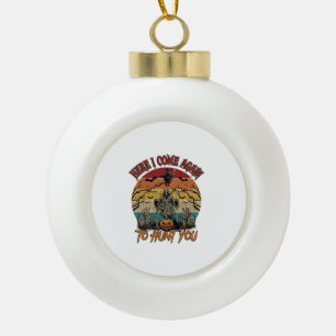Hier kommt wieder der Sensenmann Halloween-Kürbis_ Keramik Kugel-Ornament