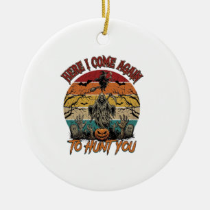 Hier kommt wieder der Sensenmann Halloween-Kürbis_ Keramik Ornament