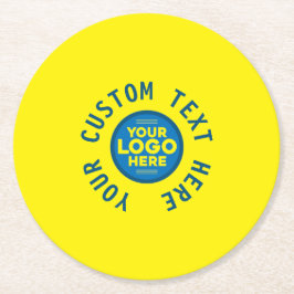 Hier können Sie Ihren Text oder Ihr Logo individue Runder Pappuntersetzer