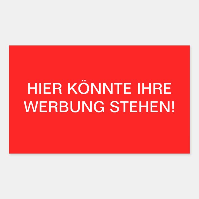 Hier könnte ihre Werbung stehen! Rechteckiger Aufkleber (Vorderseite)