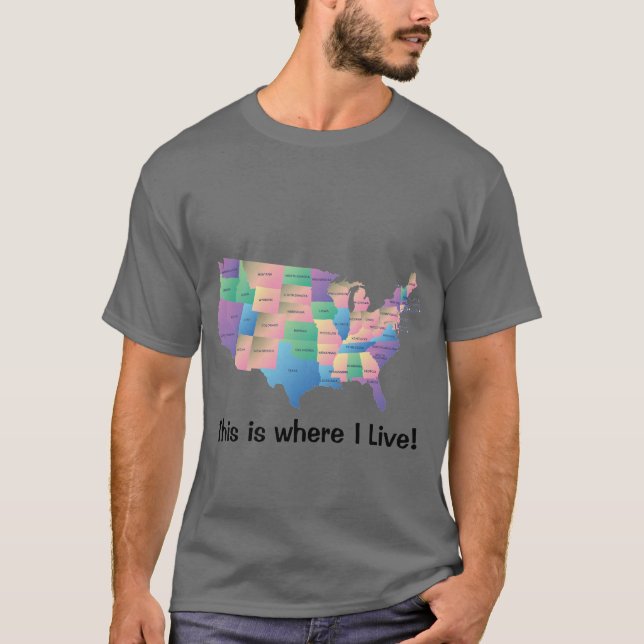 Hier lebe ich USA T-Shirt (Vorderseite)