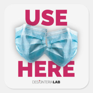 Hier Maske verwenden Quadratischer Aufkleber