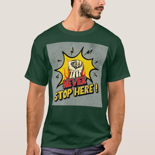 HIER NIE HALTEN T-Shirt (Vorderseite)