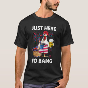 Hier nur um die USA-Flagge zu schwenken 4. Juli H T-Shirt