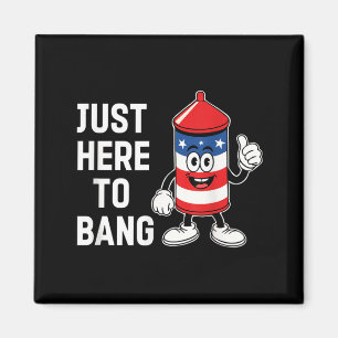 Hier nur um lustigen amerikanischen Feuerwerkskörp Magnet