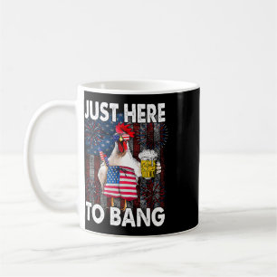 Hier nur zum Ng Hähnchen 4. Juli US-Flagge Knallkö Kaffeetasse
