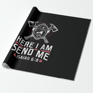 Hier schicke ich Isaiah 68 Feuerwehrmann Geschenkpapier