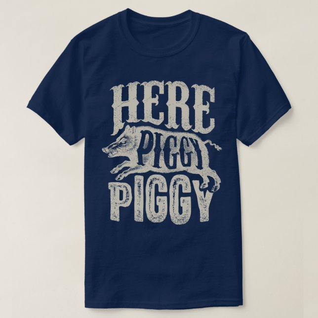 Hier Schweine Wildschwein jagen Vintages Schweineh T-Shirt (Design vorne)