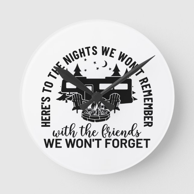 Hier sind die Nächte, an die wir uns nicht erinner Runde Wanduhr (Vorderseite)