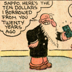 "Hier sind die zehn Dollar, die ich dir schulde" T