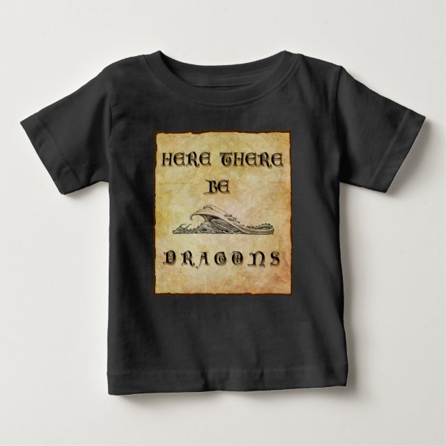 Hier sind Drachen Baby T-shirt (Vorderseite)
