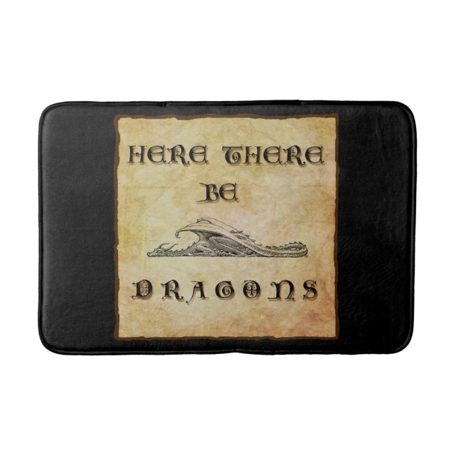 Hier sind Drachen Badematte (Vorderseite)