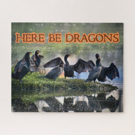 Hier sind Drachen Kormorane Seite gegenüber Puzzle