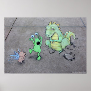 Hier sind Drachen Poster