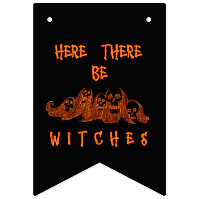Hier sind Hexen Wimpelkette (Erste Fahne)