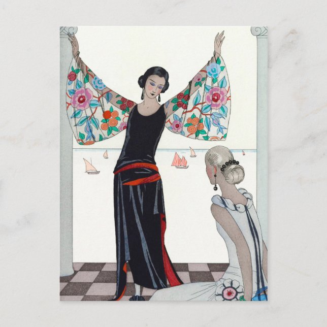 Hier sind meine Flügel - George Barbier Postkarte (Vorderseite)