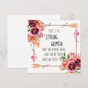 Hier sind starke Frauen Quote Tribal Arrow Floral