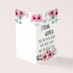 Hier sind starke Frauen Quote Watercolor Floral