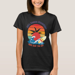 Hier surfen die Sonne Retro 60er verblasst Sommer T-Shirt