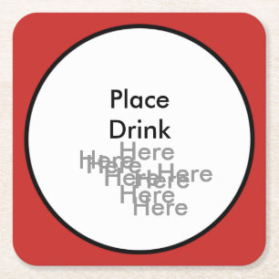 Hier trinken - Square Untersetzer