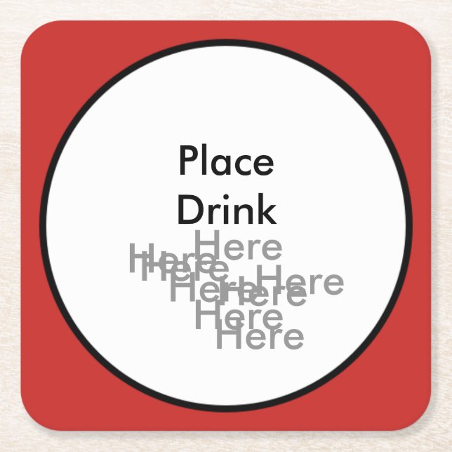 Hier trinken - Square Untersetzer (Vorderseite)