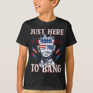 Hier um Abraham Lincoln 4. Juli Feuerwerk zu krach T-Shirt