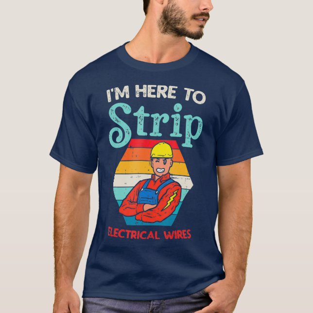 Hier, um den Funny Electrician Power Electric zu s T-Shirt (Vorderseite)