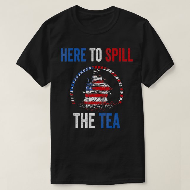 Hier, um den Tee Spill 4. Juli US Patriotic Pri (Design vorne)