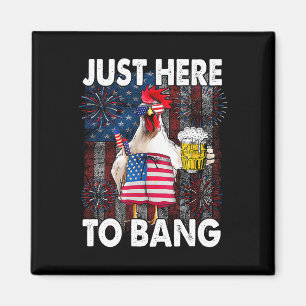 Hier, um Huhn 4. Juli zu knallen Flag Feuer der US Magnet
