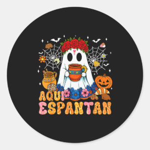 Hier vertreibt man mexikanische Halloween-Geister Runder Aufkleber
