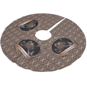 "Hier während einer guten Zeit" Baum-Rock Polyester Weihnachtsbaumdecke