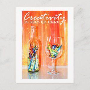 "Hier wird Kreativität serviert" Postkarte