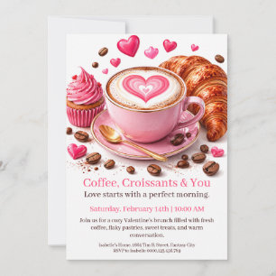 Hier wird Liebe gebraut Valentinstag-Kaffee und Cr Einladung
