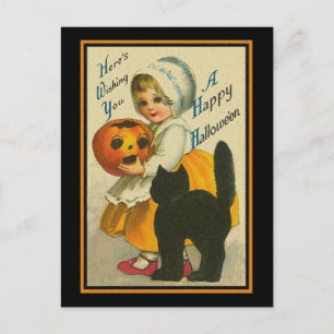 Hier wünschen wir dir ein glückliches Halloween Postkarte