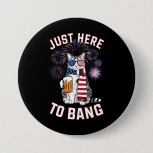 Hier zu Bang USA Flag Bierkatze Lover 4. Juli Button